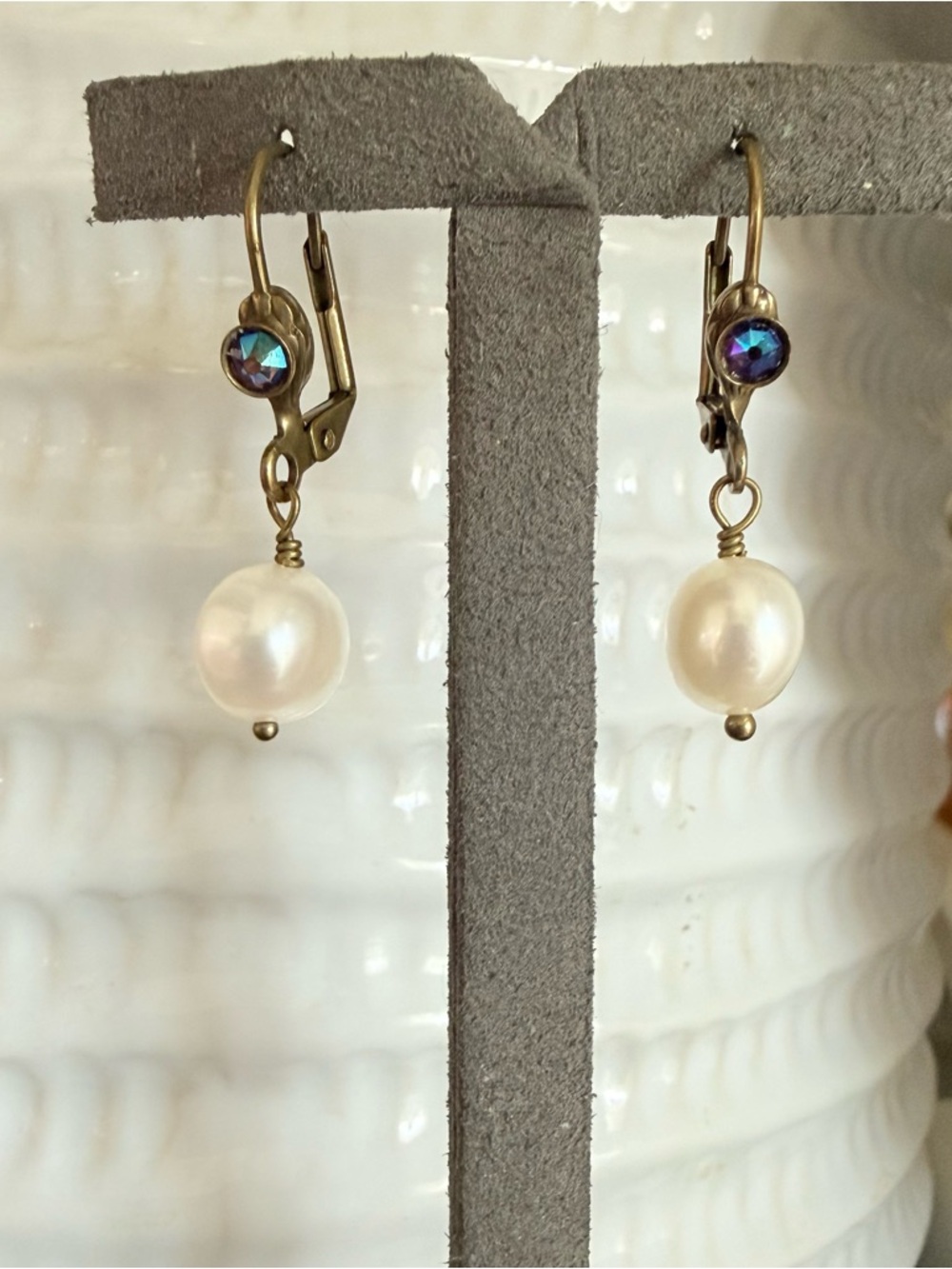 Sorrelli Crystal Dangle Pearl Earrings